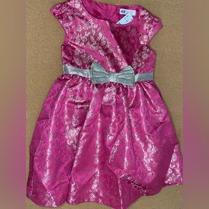 NWT Girls Special Occasion Pink Metallic Detail Dress